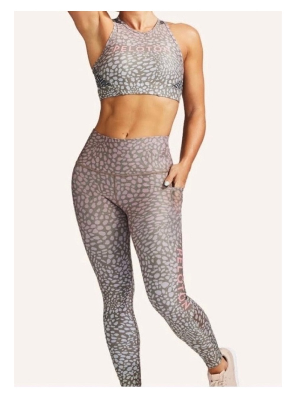 Peloton x WITH Animal Print Pocket Leggings Women's Size L Activewear